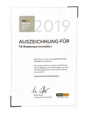 <p>Auszeichnung immowelt Business Partner 2019</p>