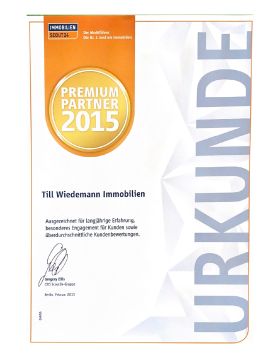 <p>Urkunde ImmobilienScout24 2015</p>